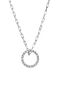 Circle pendant in silver with white topazes, J04993-01-WT