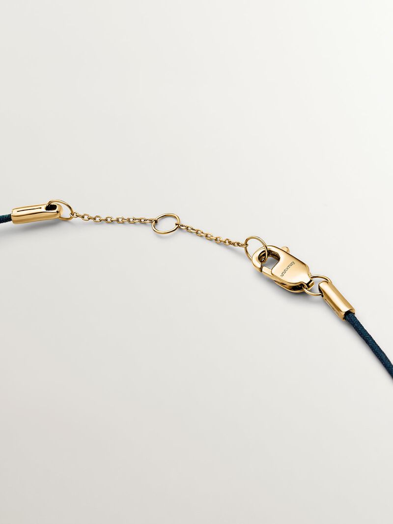 18K yellow gold and thread necklace with diamonds. image number 6