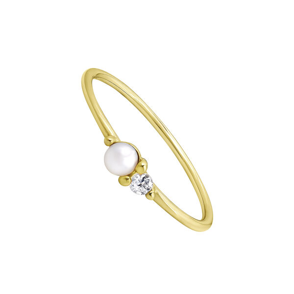 9K gold carats pearl white sapphire ring , J04885-02-WP-WS,hi-res