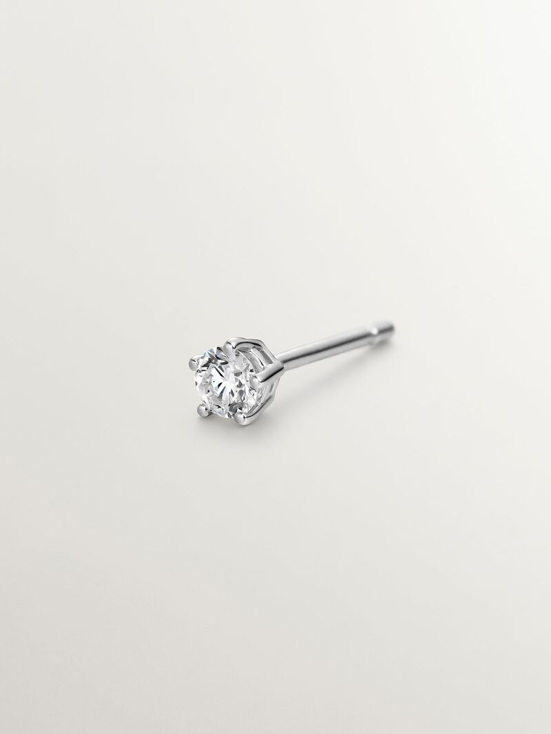 18K white gold single earring with diamonds image number 2