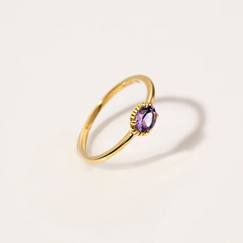 Gold plated amethyst center ring , J04663-02-DAM, mainproduct