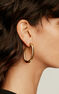 Pendientes ovales grandes plata recubierta oro , J00933-02