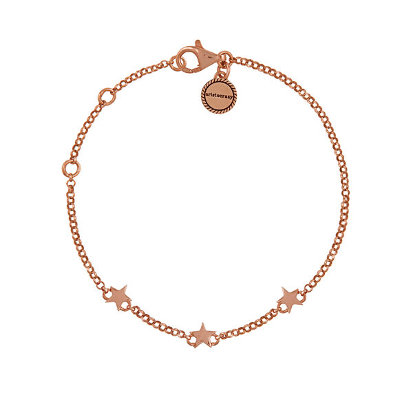 Bracelet mini étoiles argent plaqué or rose, J01898-03,hi-res