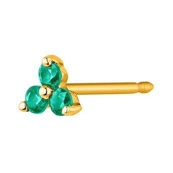 9 kt gold medium clover emerald earring , J04348-02-EM-H, mainproduct
