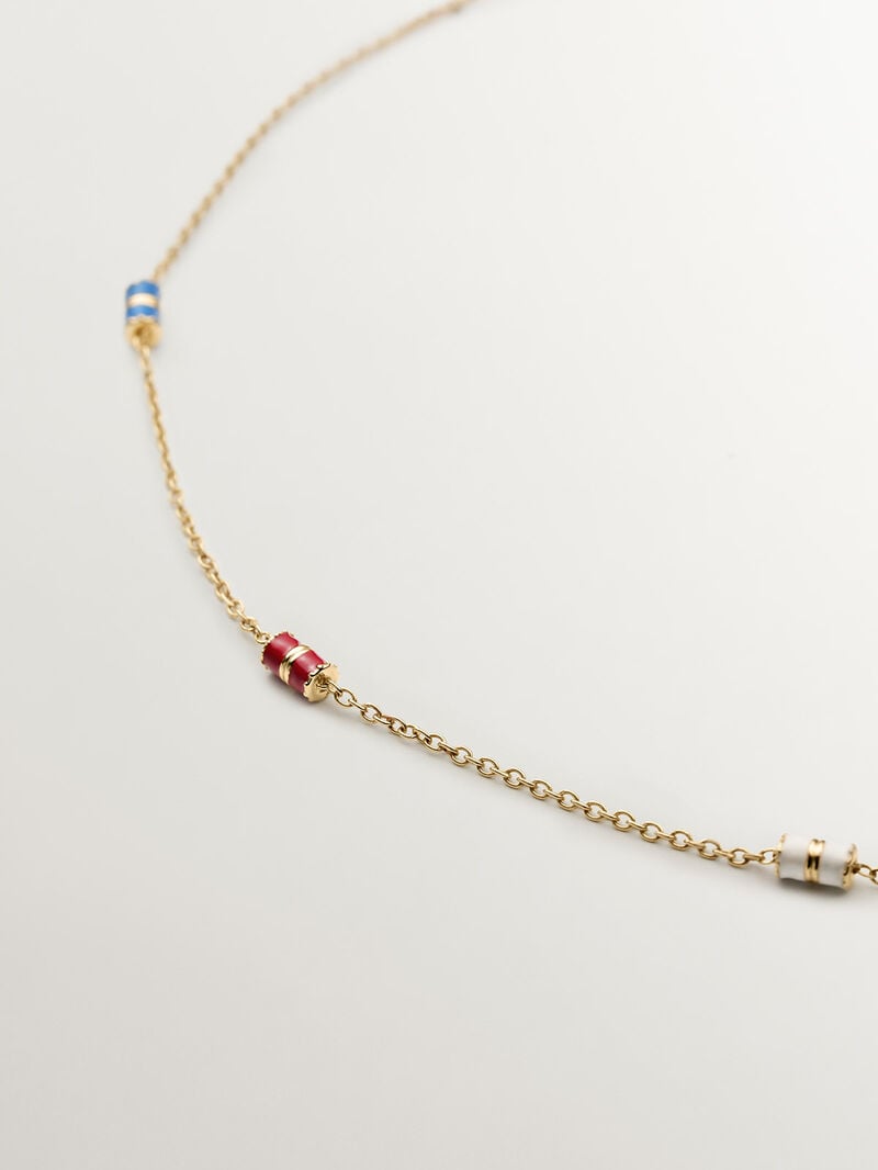 925 sterling silver necklace with multi-coloured enamel image number 2
