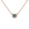 Rose gold plated blue topaz necklace, J04667-03-LB-WT