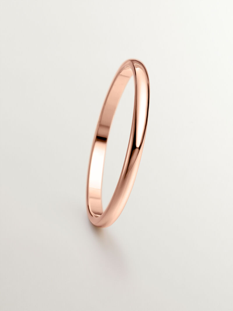1.70mm half round rose gold wedding band image number 2