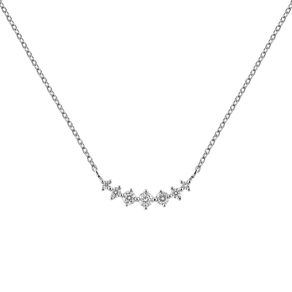 White gold 7 diamonds cross necklace 0.15 ct , J03366-01, hi-res