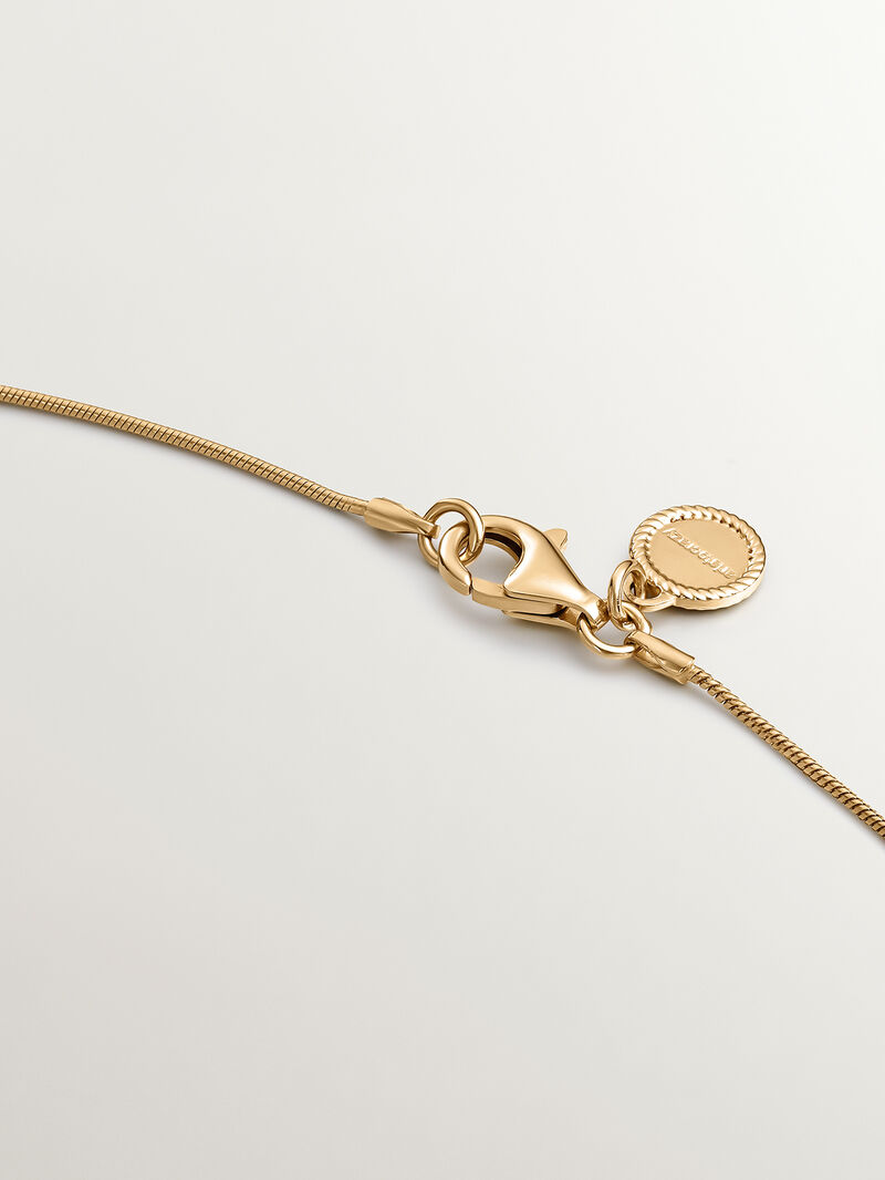925 silver pendant bathed in 9k yellow gold with bearded links and geometric reason image number 6