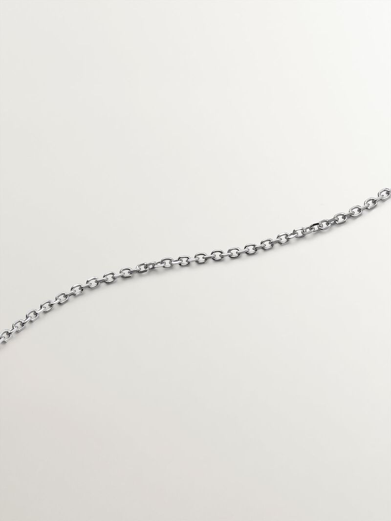 9K white gold pendant with drop and white diamonds image number 4