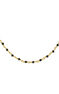 Gold plated silver black spinel chain necklace , J04880-02-BSN