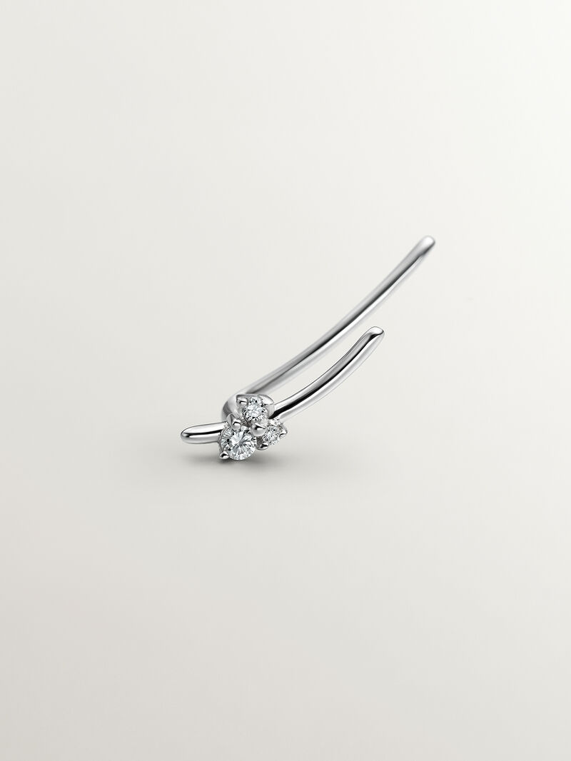 Right climbing earring made of 9K white gold with 0.04 cts diamonds image number 0