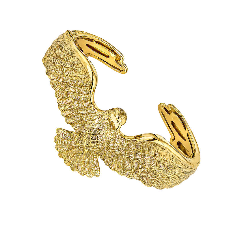 Gold plated eagle bangle, J04547-02, hi-res