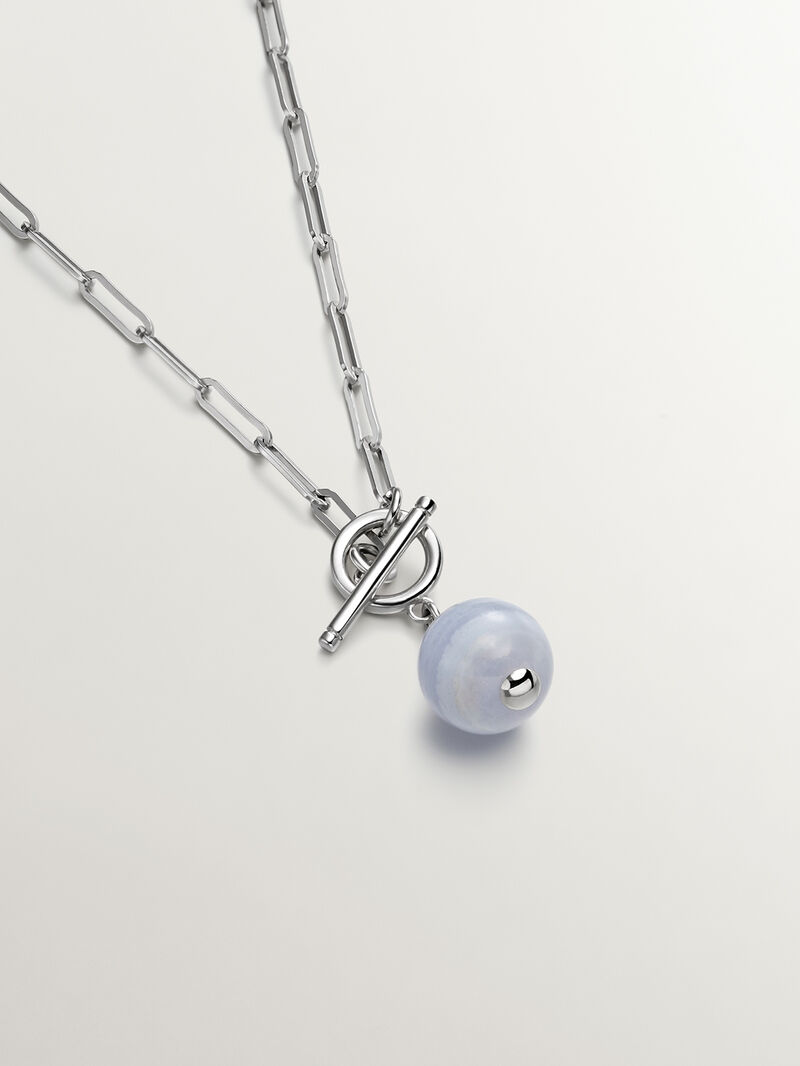 925 silver chain with blue agate image number 2