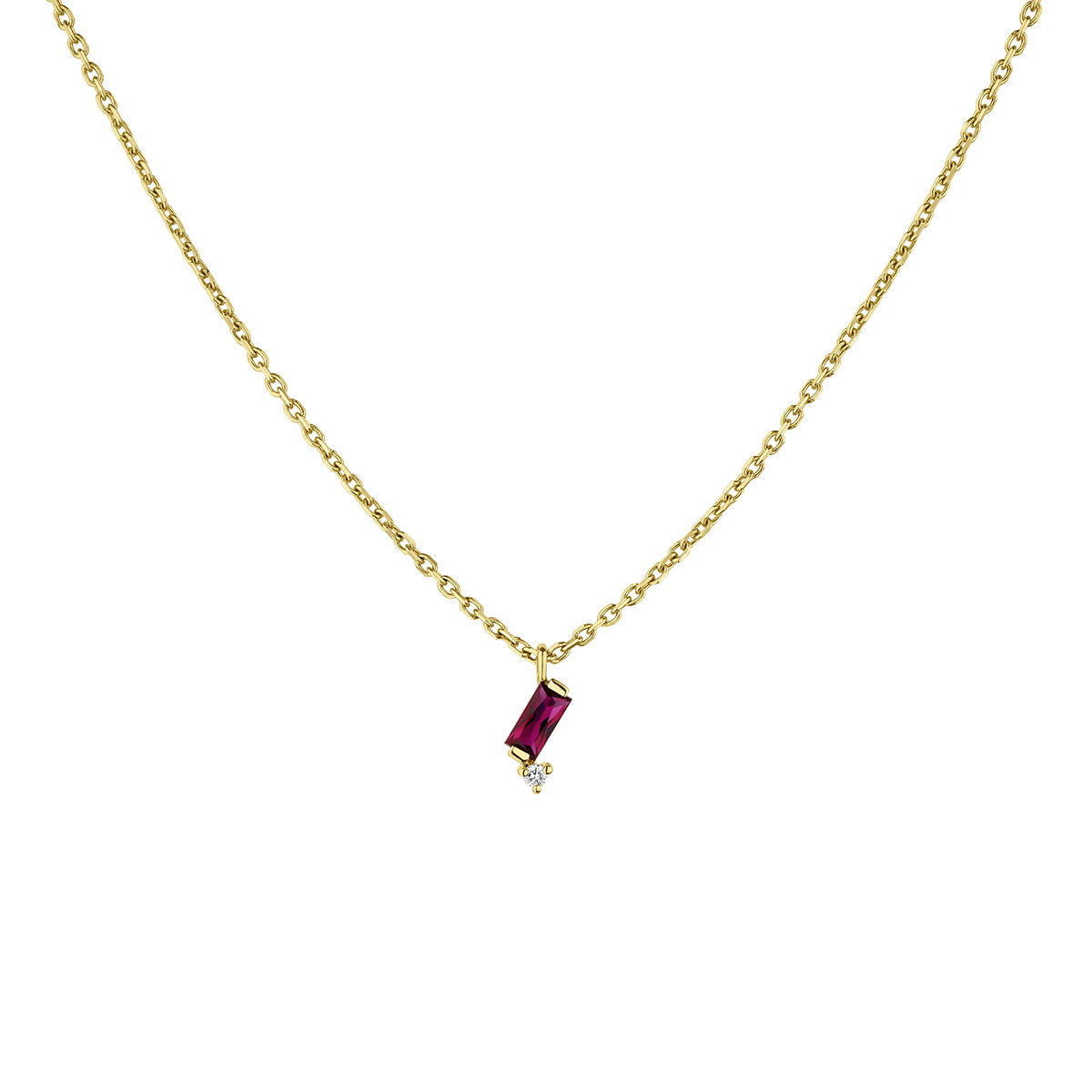 Collier avec pendentif rubis or 9 carats, J04985-02-RU, hi-res
