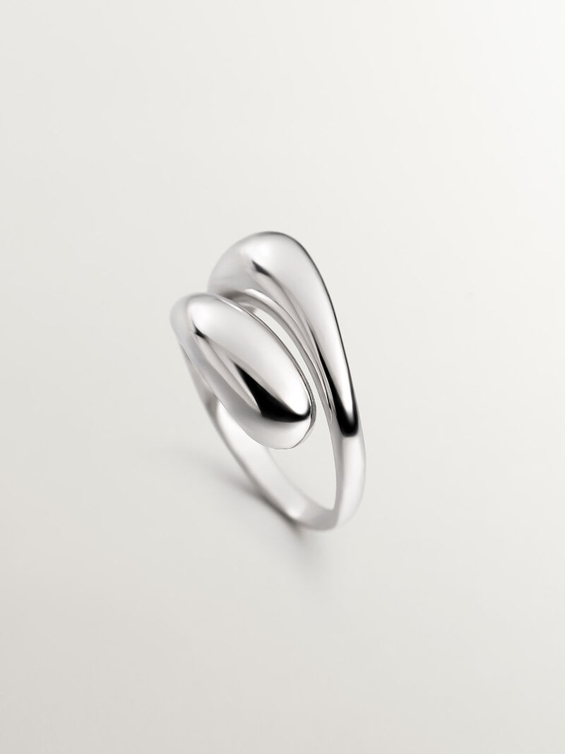 You and Me ring made of 925 silver with a domed spiral shape. image number 4