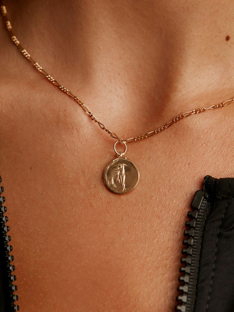 925 Silver Virgo Charm bathed in 18K Yellow Gold image number 1