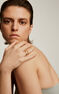 Multi-band ring in 18k yellow gold-plated silver with raised detail and white topazes , J04906-02-WT