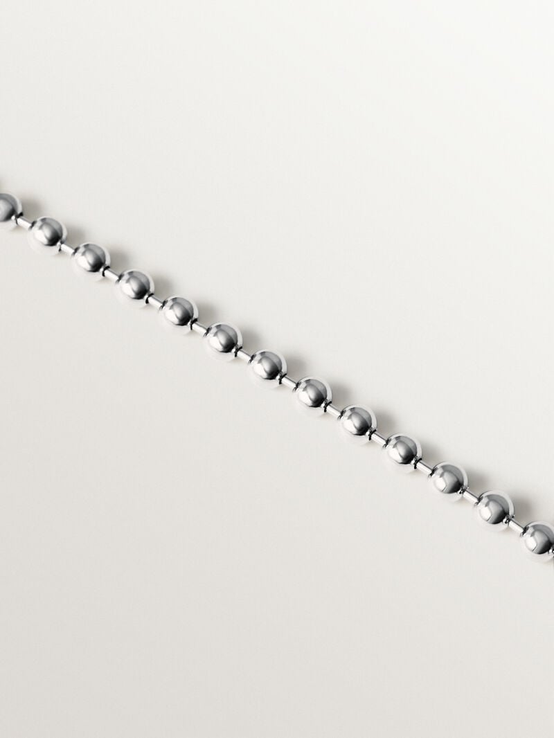 925 rhodium-plated silver bead bracelet image number 4