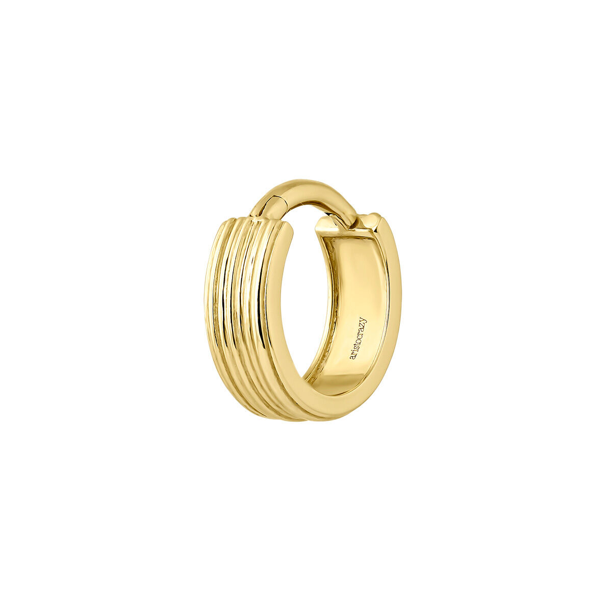 Embossed wide hoop piercing in 9k yellow gold, J05170-02-H, hi-res