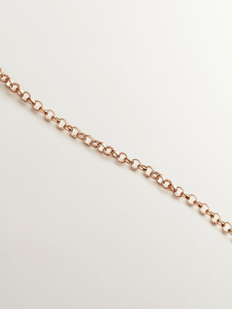 925 Silver pendant dipped in 18K rose gold with London blue and white topazes. image number 4