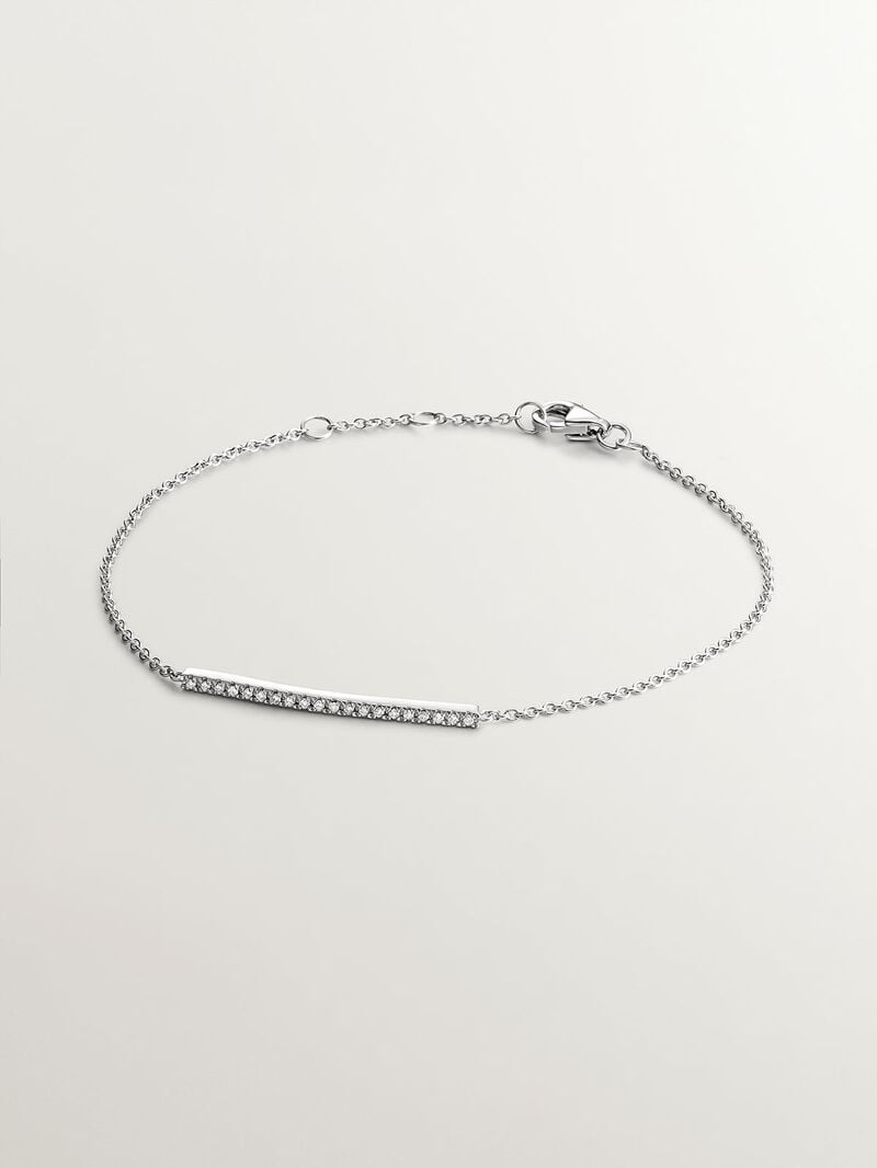 18K white gold bracelet with brilliant cut diamonds image number 0