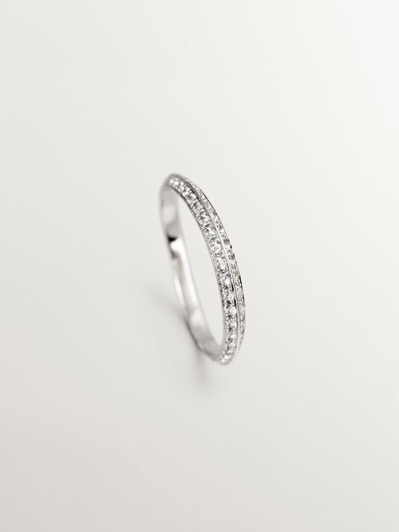 931 Silver ring with white topazes image number 4