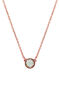 Rose gold plated chaton round quartz necklace , J00966-03-GQ
