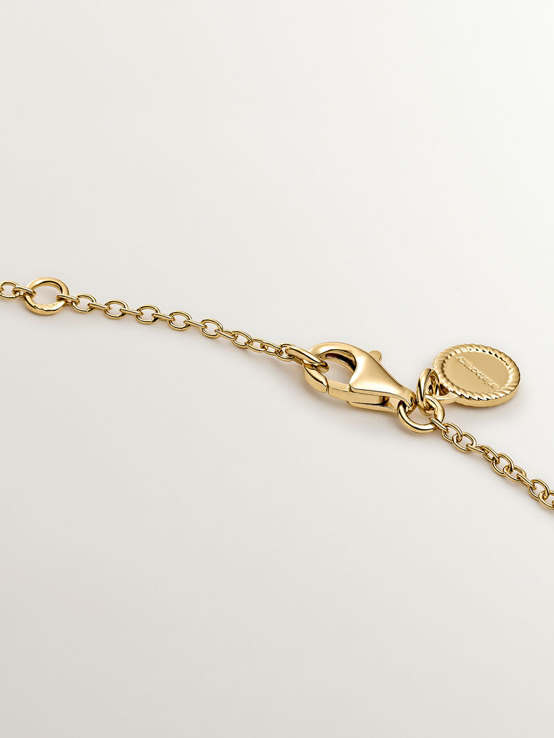 925 Silver pendant bathed in 18K yellow gold with heart and red enamel. image number 6