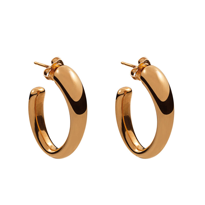 Medium rose gold plated oval earrings , J00800-03, hi-res
