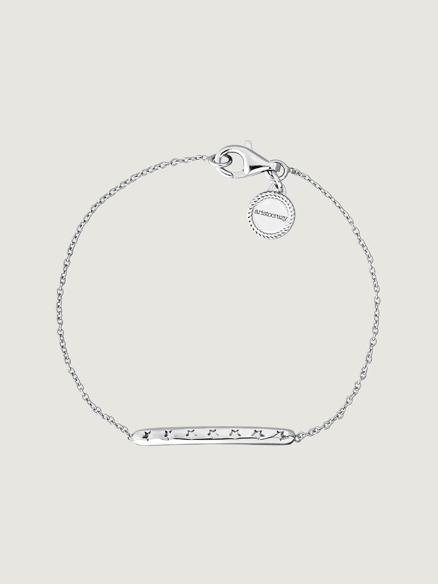 Silver star motif bracelet , J04865-01, hi-res