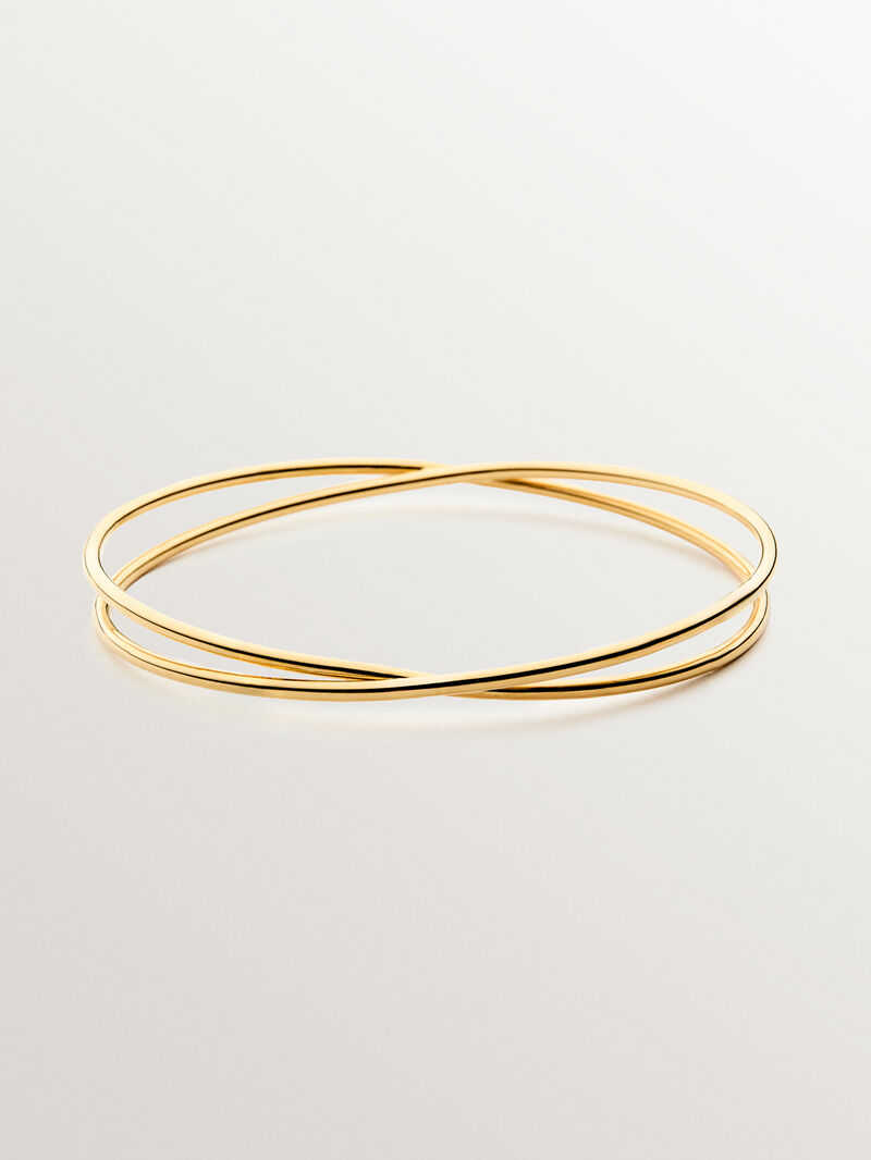 Rigid weekly style bracelet in 18K yellow gold plated 925 silver. image number 0