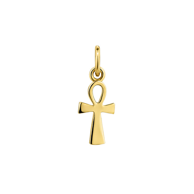 Gold-plated silver ankh charm , J04900-02, hi-res