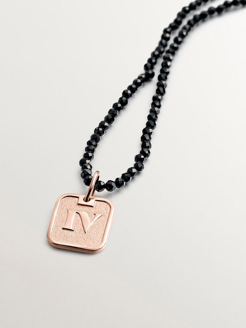 925 silver charm bathed in 18k rose gold with number 4 image number 4