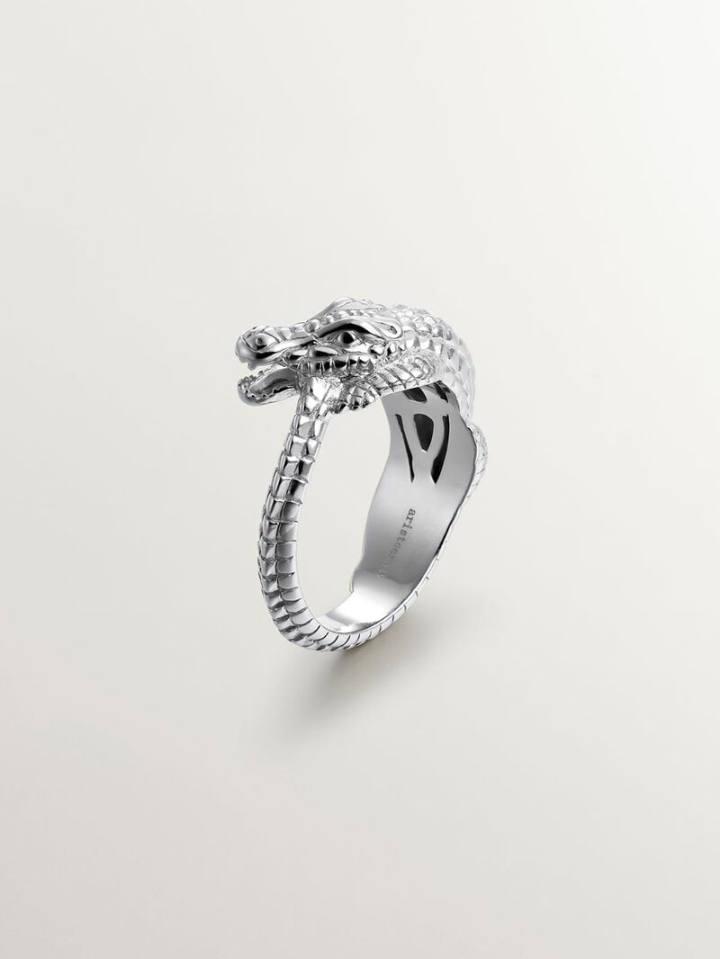 925 silver ring shaped like crocodile image number 6