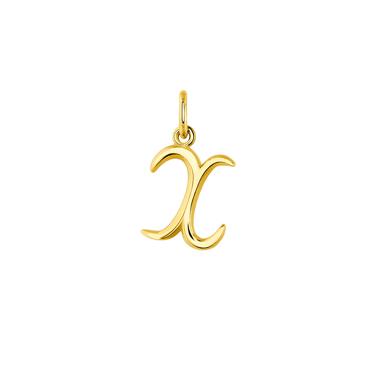 Gold-plated silver X initial charm  , J03932-02-X, hi-res