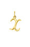 Gold-plated silver X initial charm  , J03932-02-X