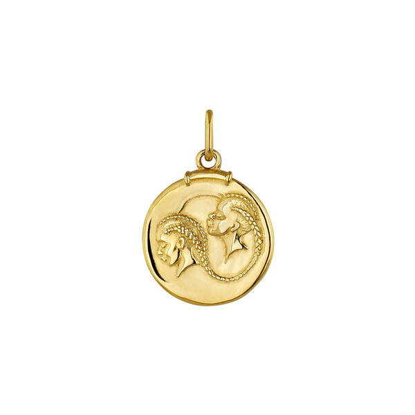 Gold-plated silver Gemini charm , J04780-02-GEM,hi-res