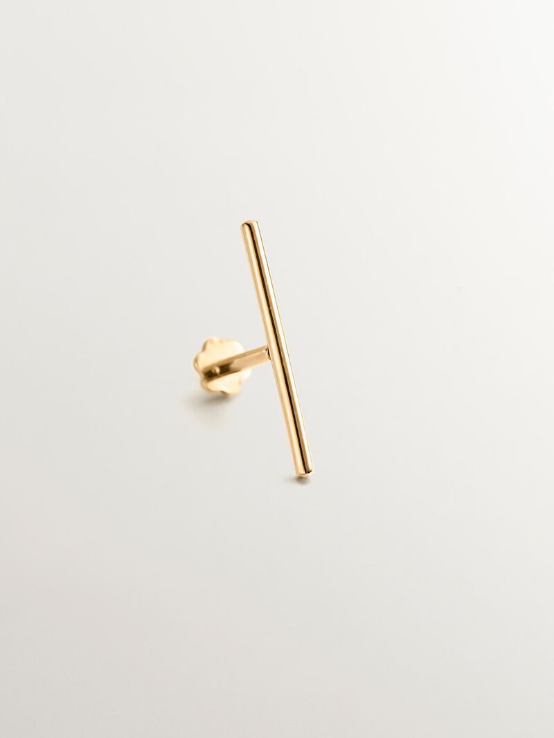18K Yellow Gold Industrial Bar Piercing image number 2