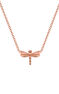 Rose gold plated dragonfly necklace , J03183-03