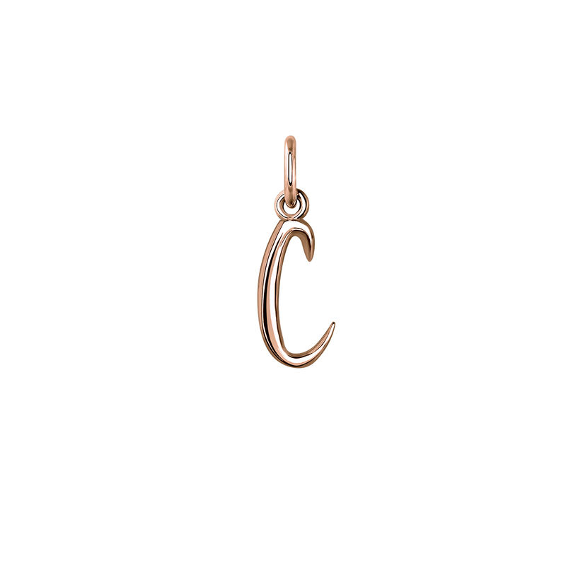 Rose gold-plated silver C initial charm , J03932-03-C, hi-res