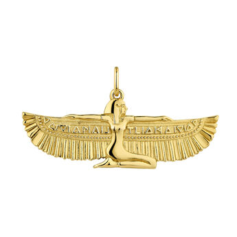 Pendentif déesse ailée en argent plaqué en or jaune 18 K, J04840-02,hi-res