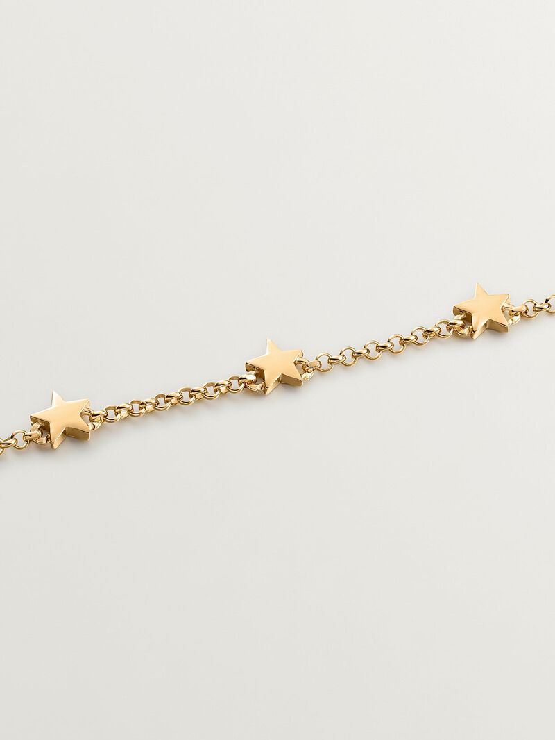 18K Yellow Gold Plated 925 Silver Bracelet with Stars image number 2