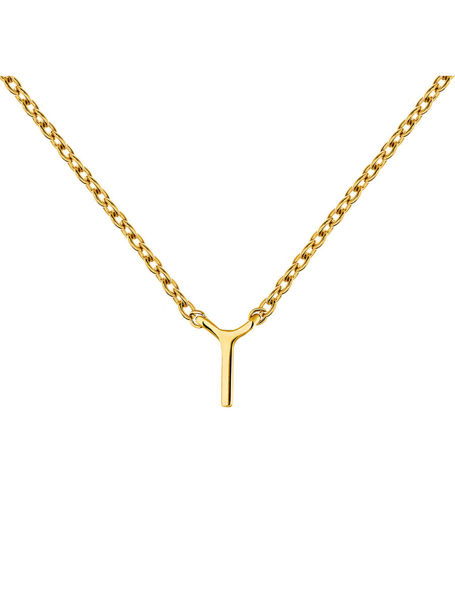 Gold Initial I necklace , J04382-02-I, mainproduct