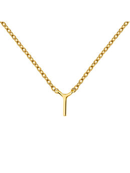 Gold Initial I necklace , J04382-02-I,mainproduct