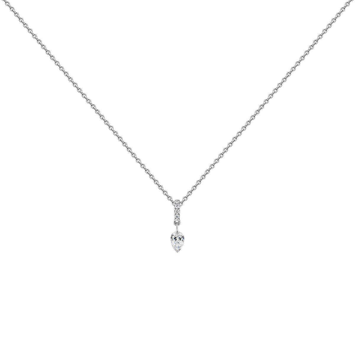 White gold diamonds necklace , J04432-01, hi-res