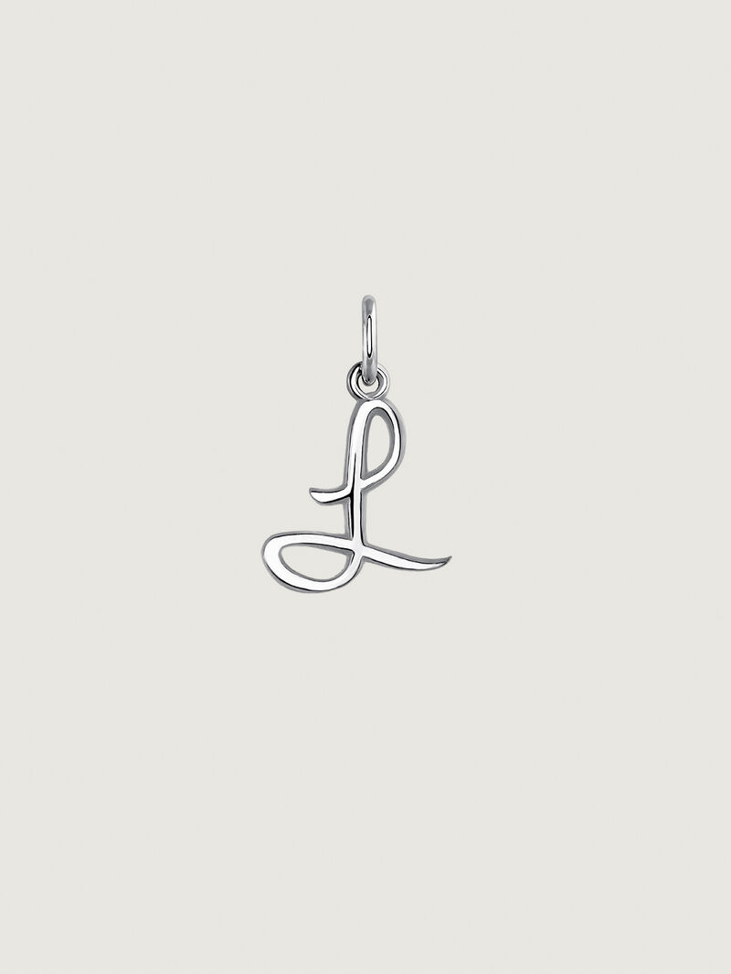925 Silver charm with initial L image number 0