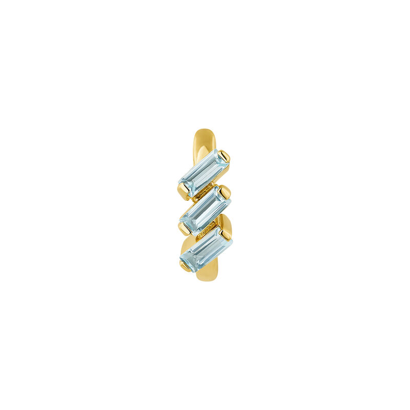 Gold plated topaz hoop earring, J04650-02-SKY-H, hi-res