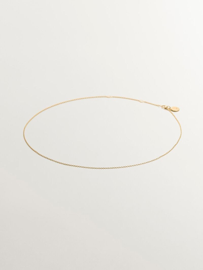 Simple adjustable 925 silver chain bathed in 18K yellow gold. image number 0