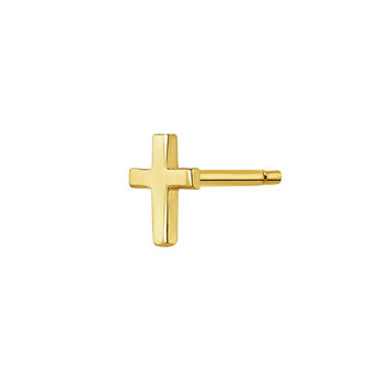 Gold plated silver cross earring , J04870-02-H, mainproduct